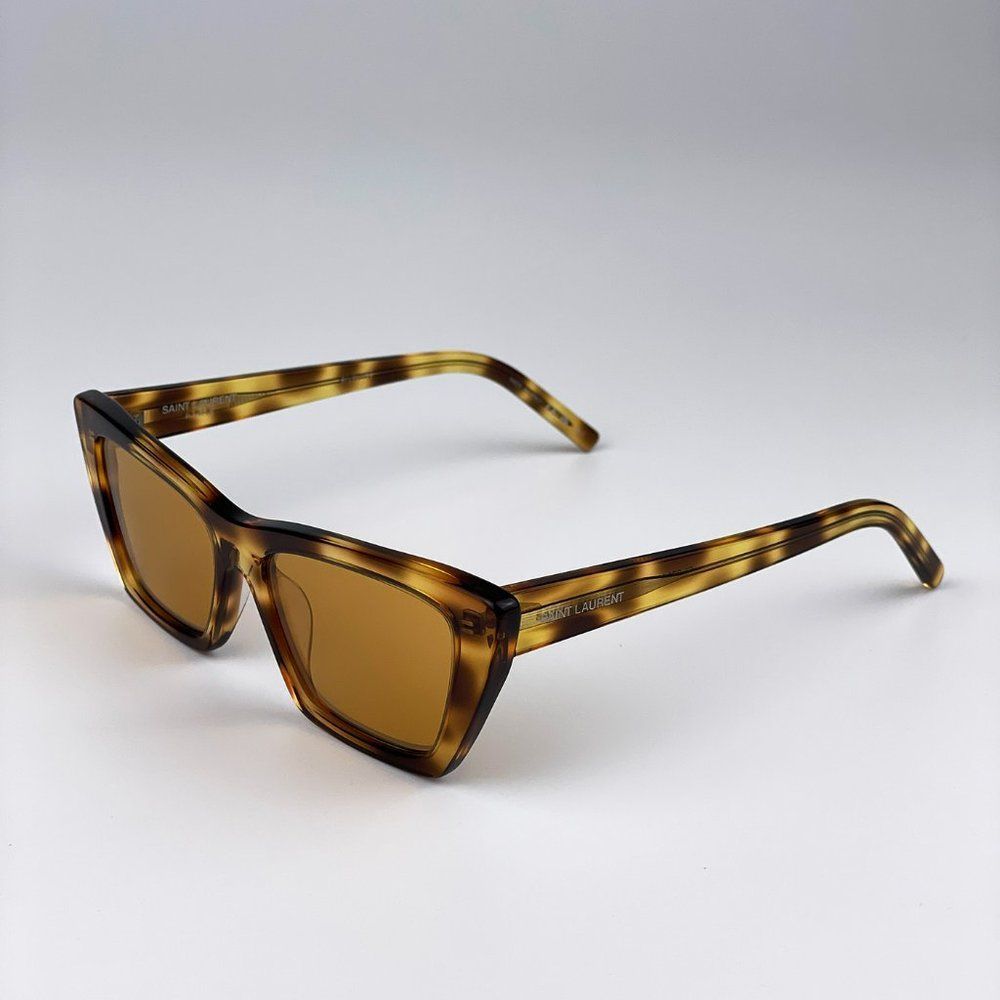 Saint Laurent SL276 MICA 022 Sunglasses Havana Yellow Cat Eye Women - Picture 9 of 13